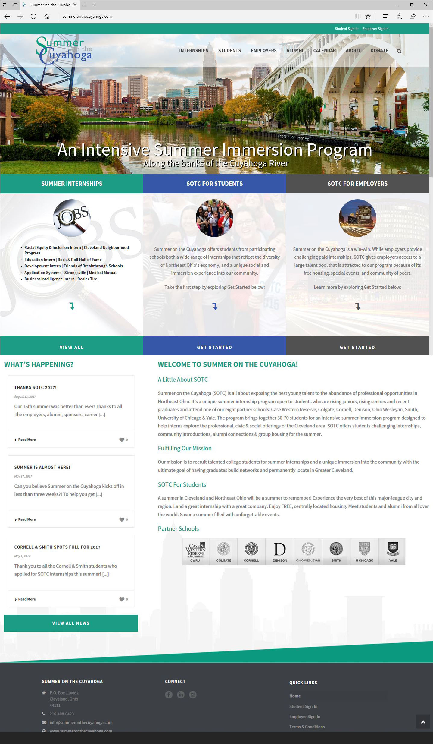 Summer on the Cuyahoga | Responsive Web Design | .NET Application