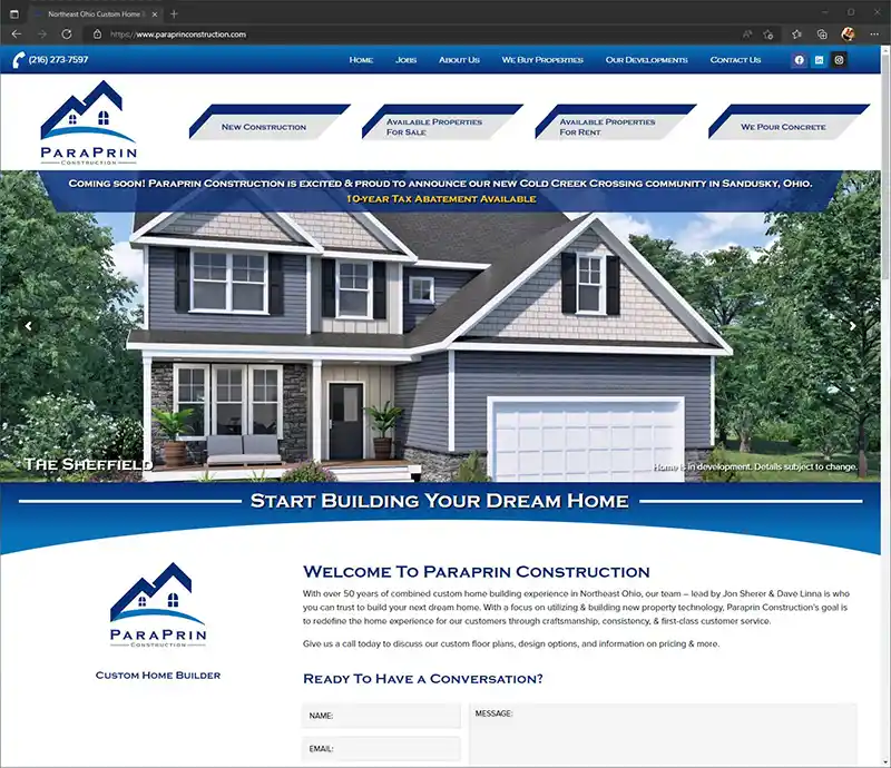 Paraprin Construction in Cleveland Launches New Web Design