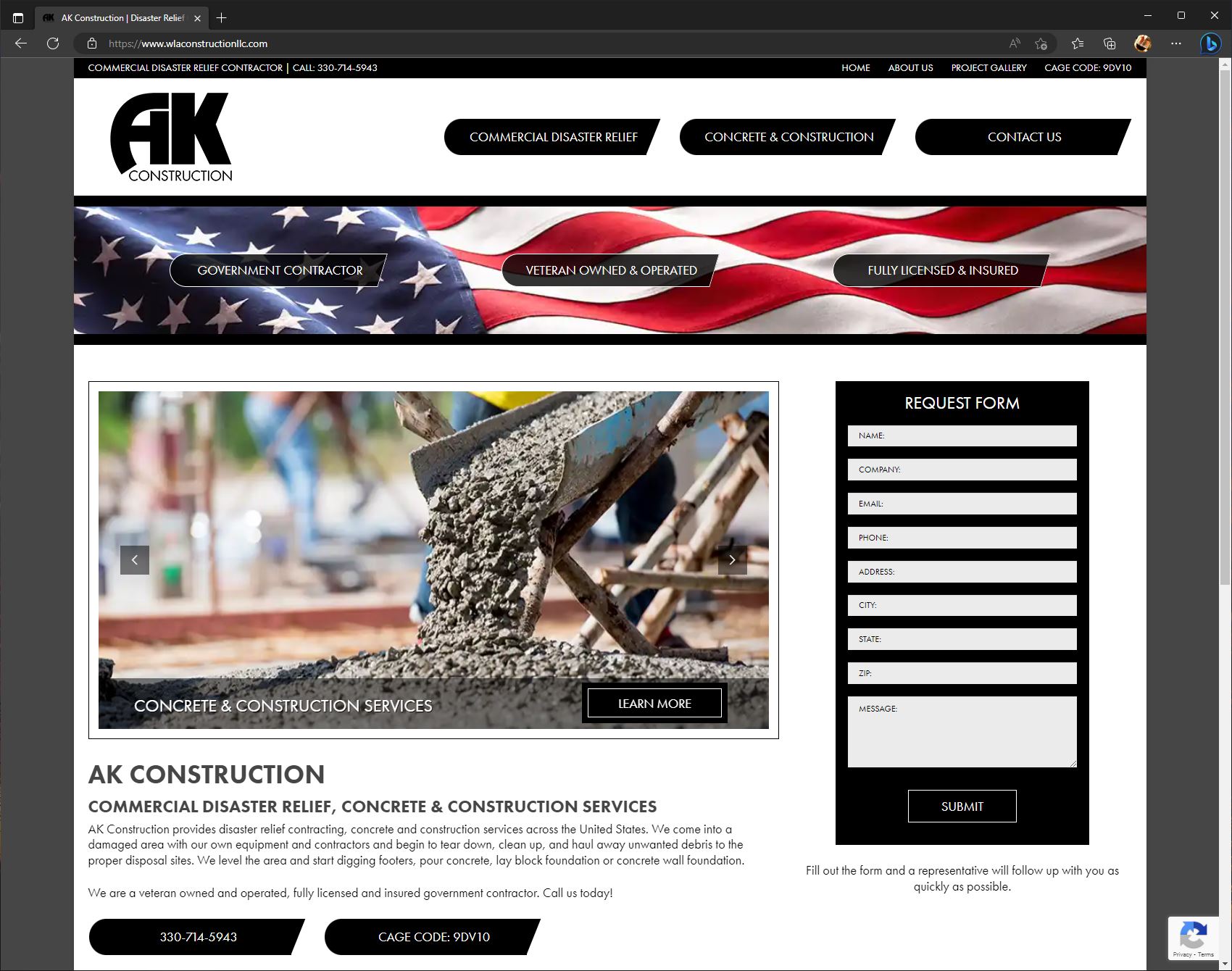 AK Construction Launches New Website