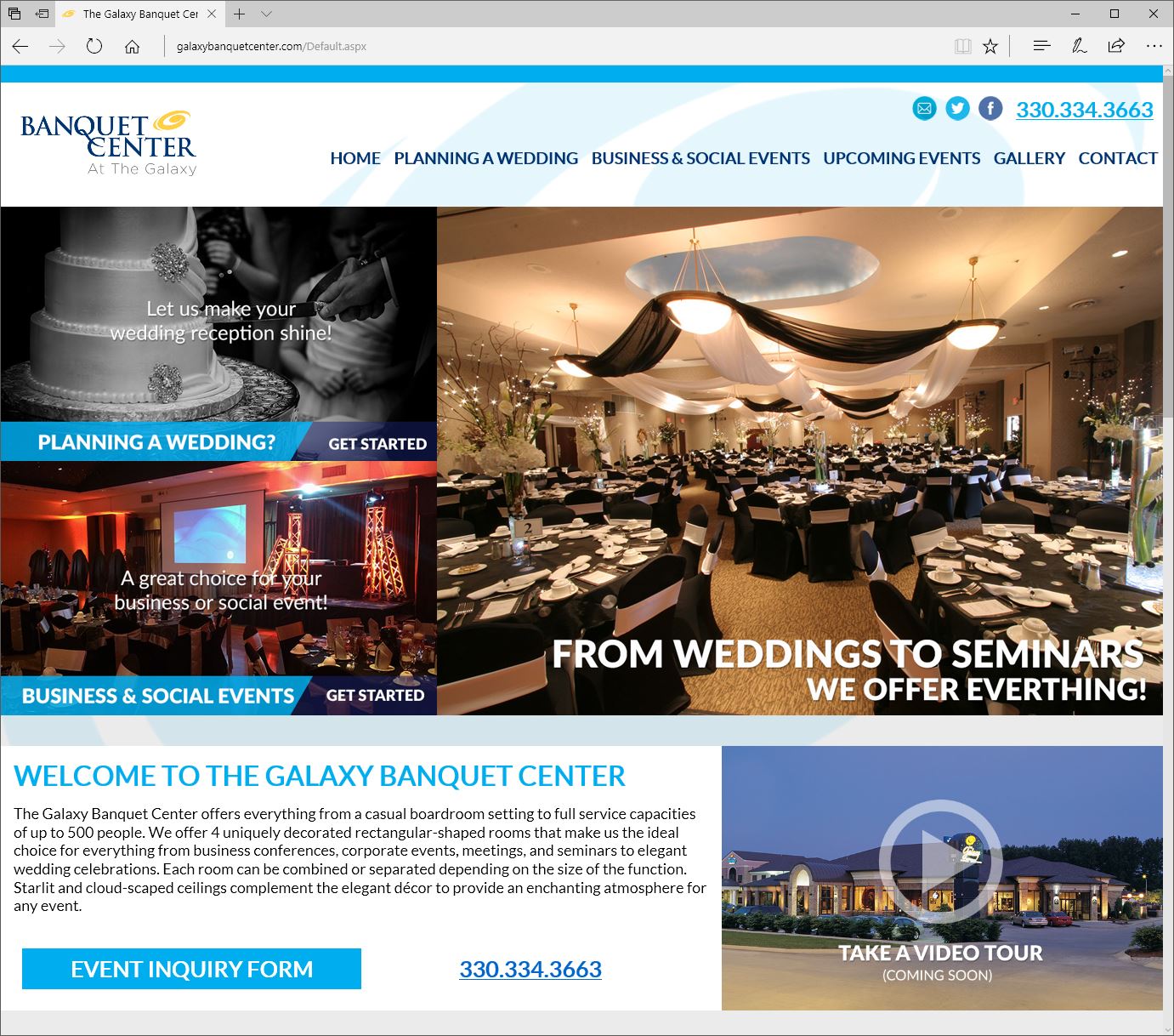 Responsive Web Design | eCommerce Website | Galaxy Restaurant Banquet Center, Akron, Ohio