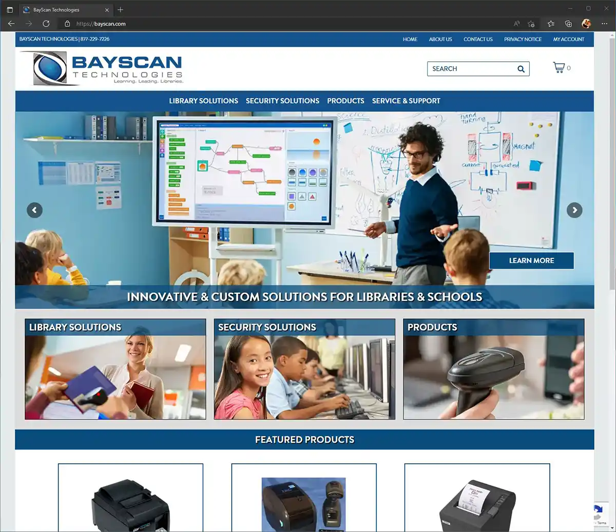 e-Commerce Web Design near Cleveland for BayScan Technologies