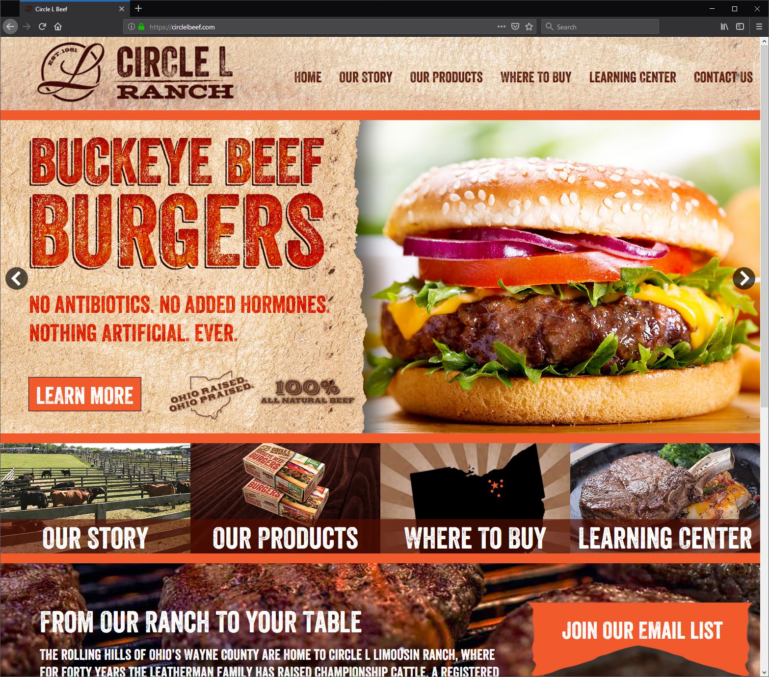 Responsive, Custom e-Commerce Web Design for Circle L Ranch