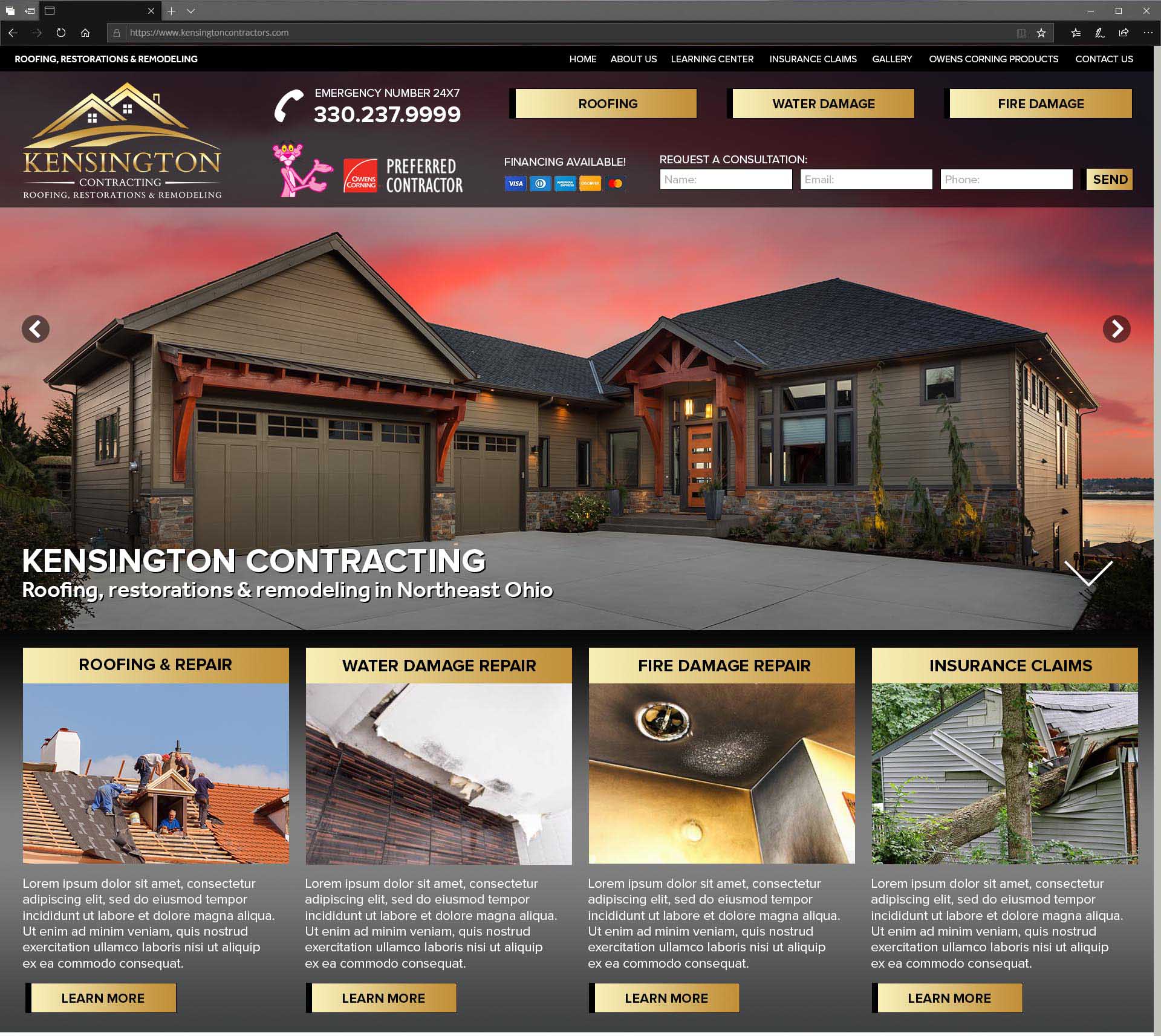 Kensington Contracting Launches New Website