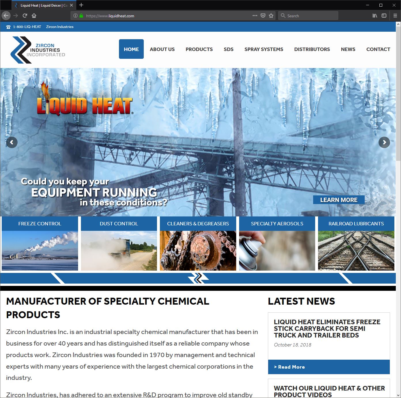 Custom, Responsive Web Design for Zircon Industries of Cleveland, Ohio