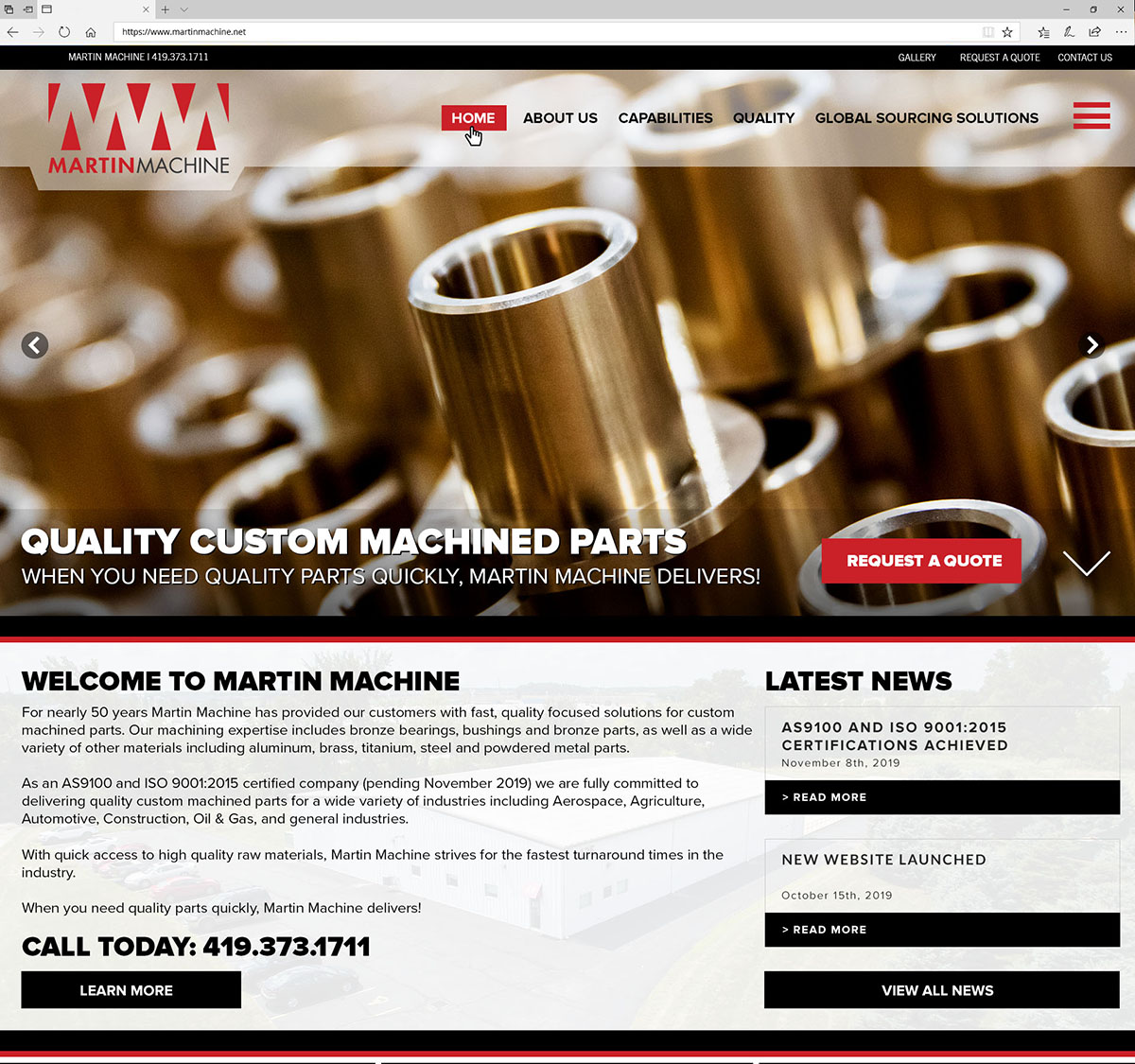 Martin Machine Launches New Website