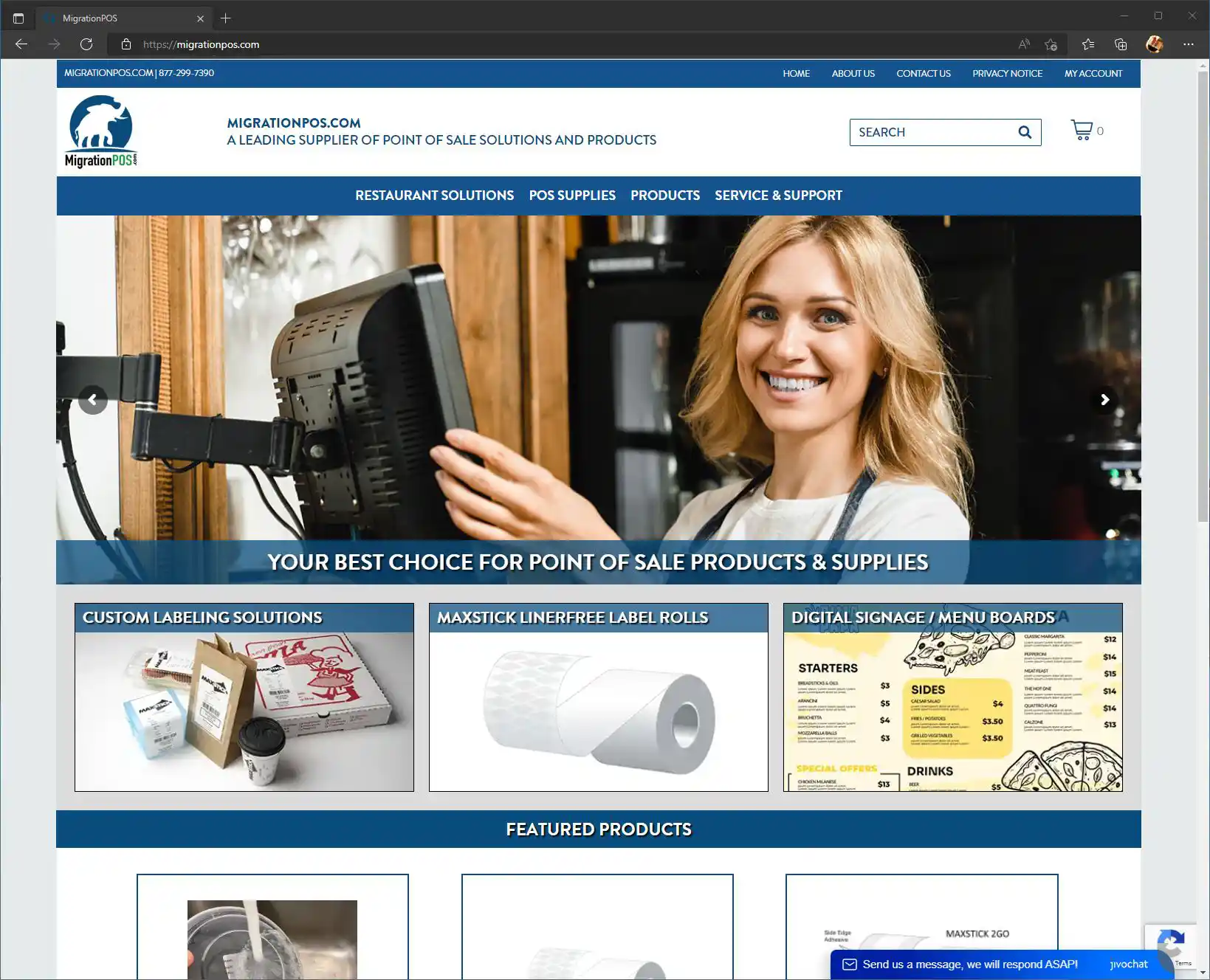 Featured image for “e-Commerce Web Design for MigrationPOS.com near Cleveland”