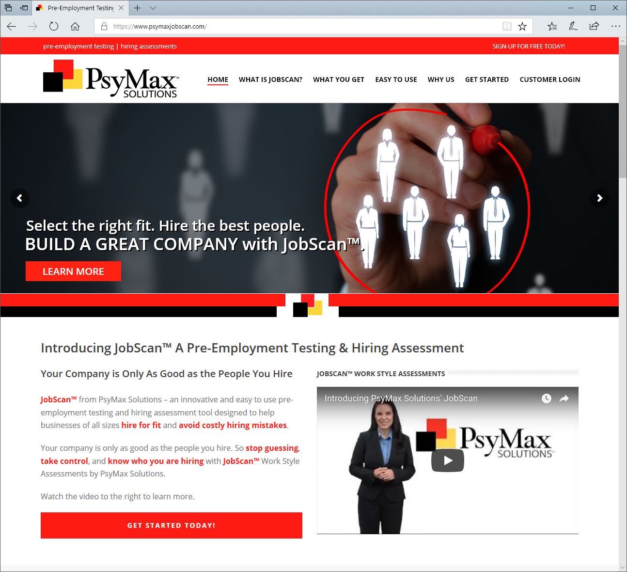 Custom, Responsive web design & .NET, SQL Server application development for PsyMax Solutions