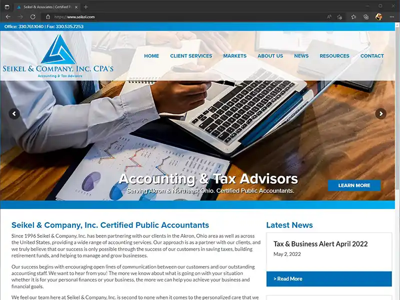 Featured image for “New Web Design for Seikel & Associates of Akron, Ohio”