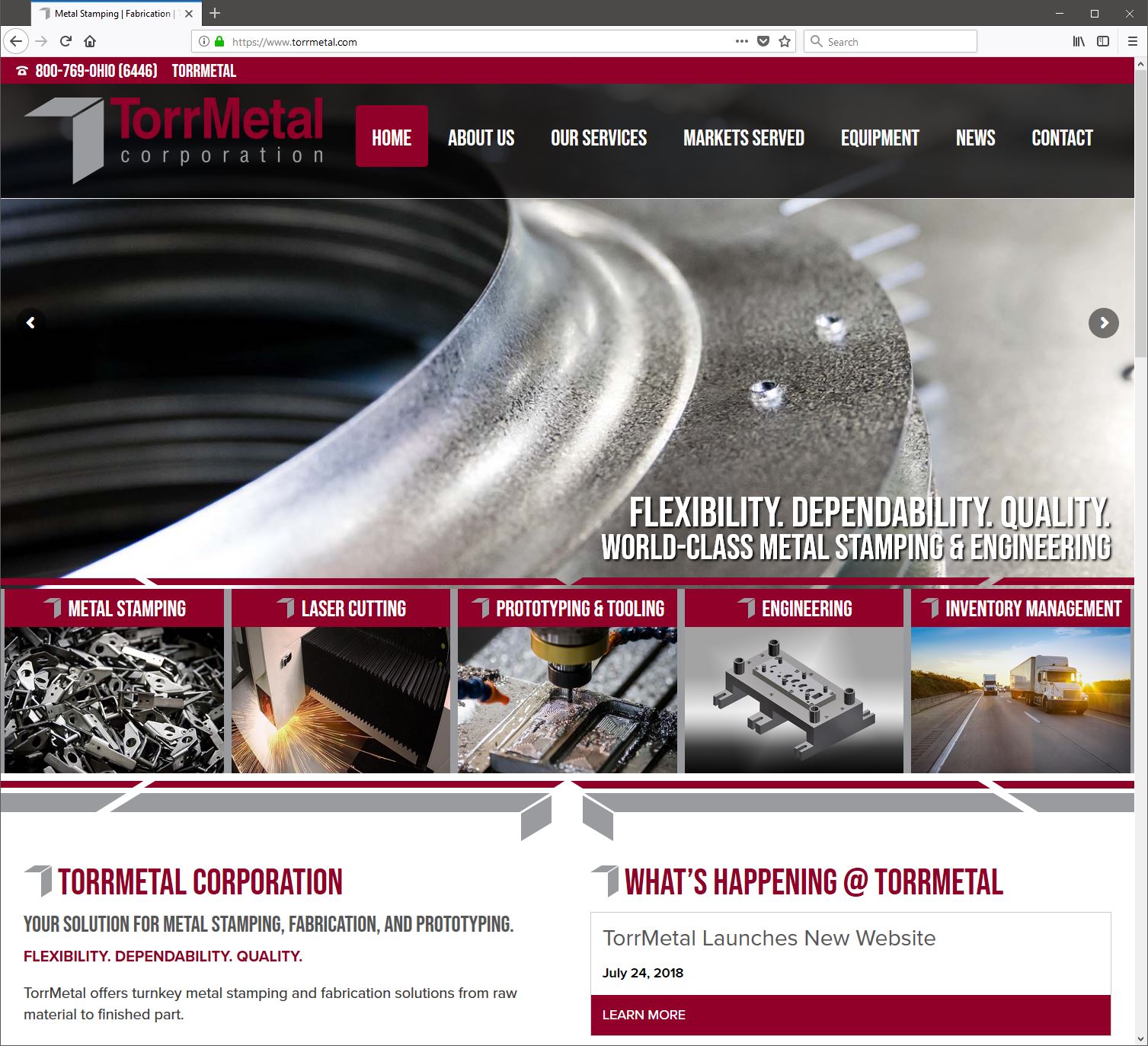 Custom Responsive Website, Photography, and Video for TorrMetal Corporation