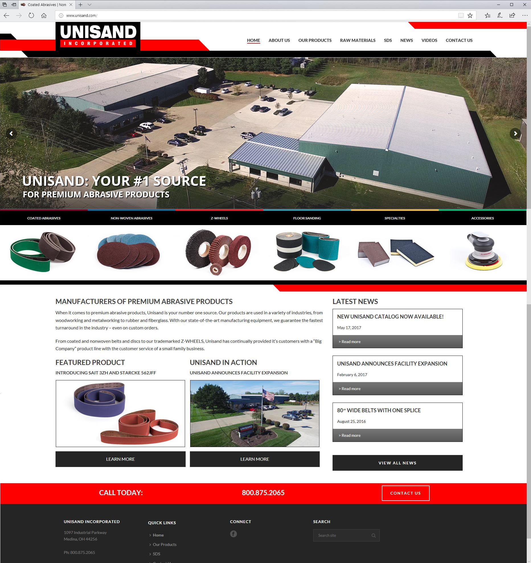 Custom Responsive Website, Photography, and Video for Unisand Corporation