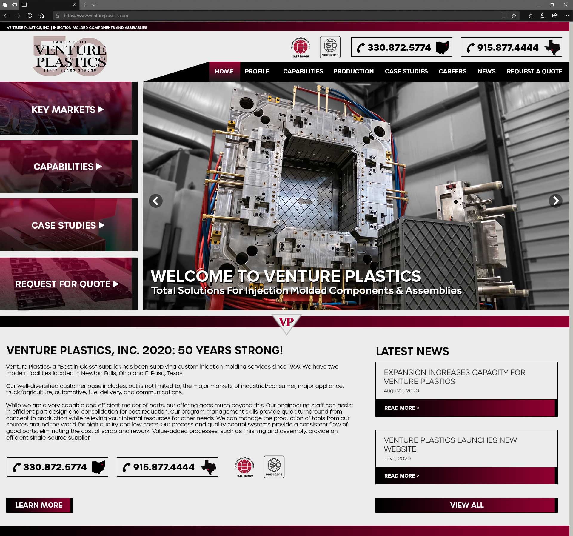 Venture Plastics Launches New Website