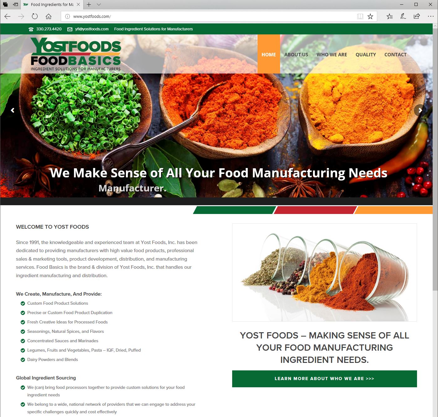 Custom Responsive Website Design for Yost Foods Medina, Ohio