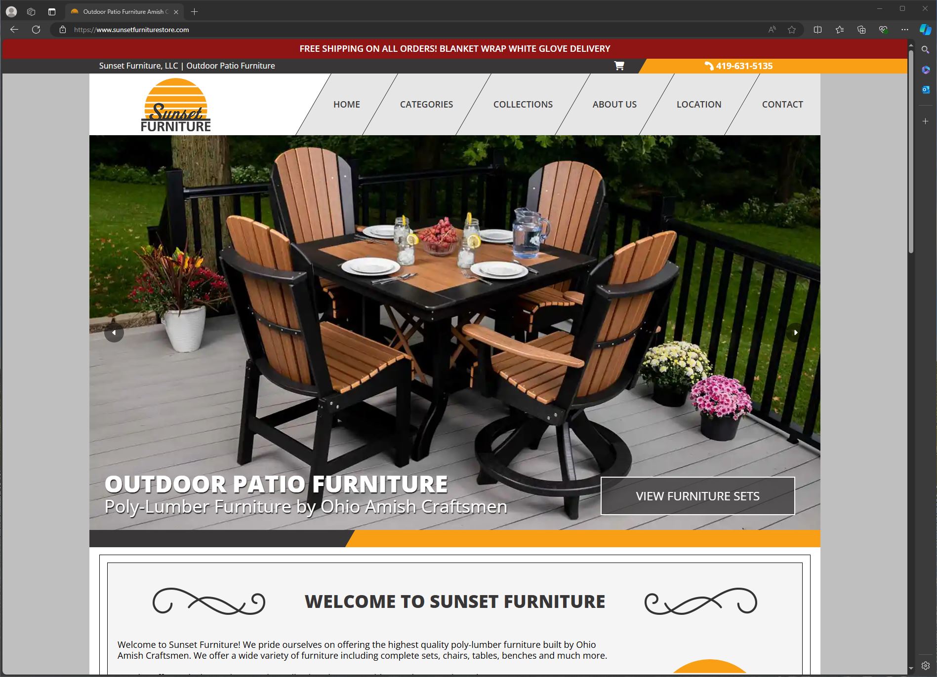 Featured image for “e-Commerce website for Sunset Furniture”